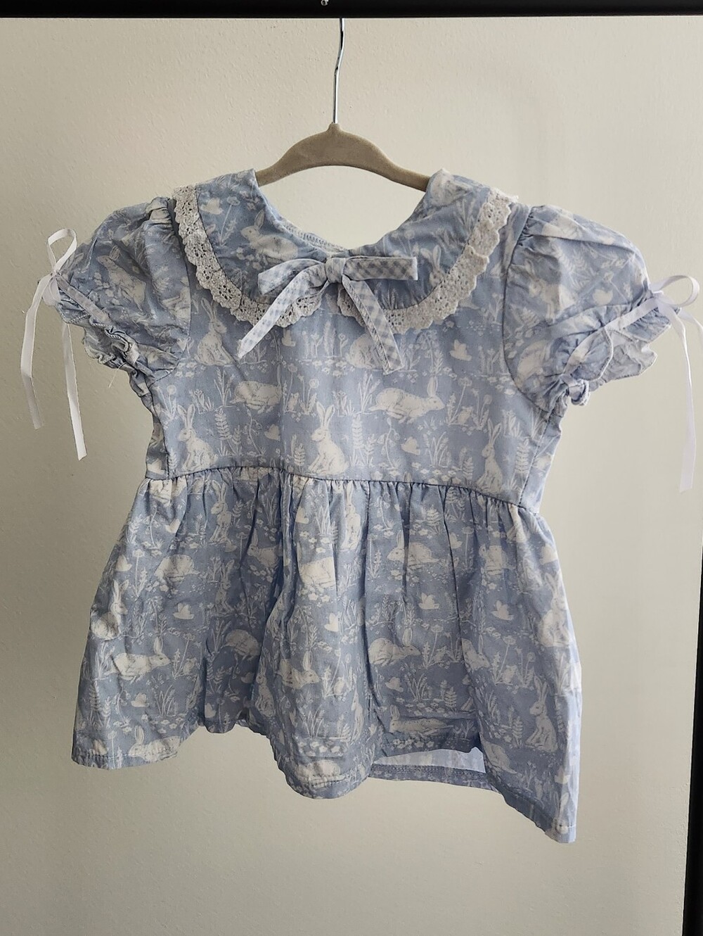Mebie Baby Light Blue Floral Bunny Print Girls' Bloomer Set